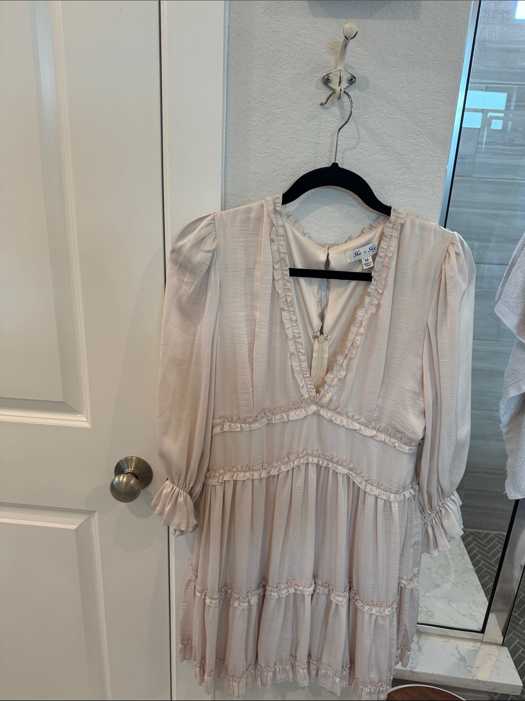 She + Sky Blush Pink Ruffle Mini Dress